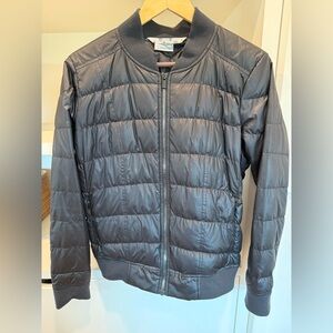 Athleta Black Puffer Bomber Jacket